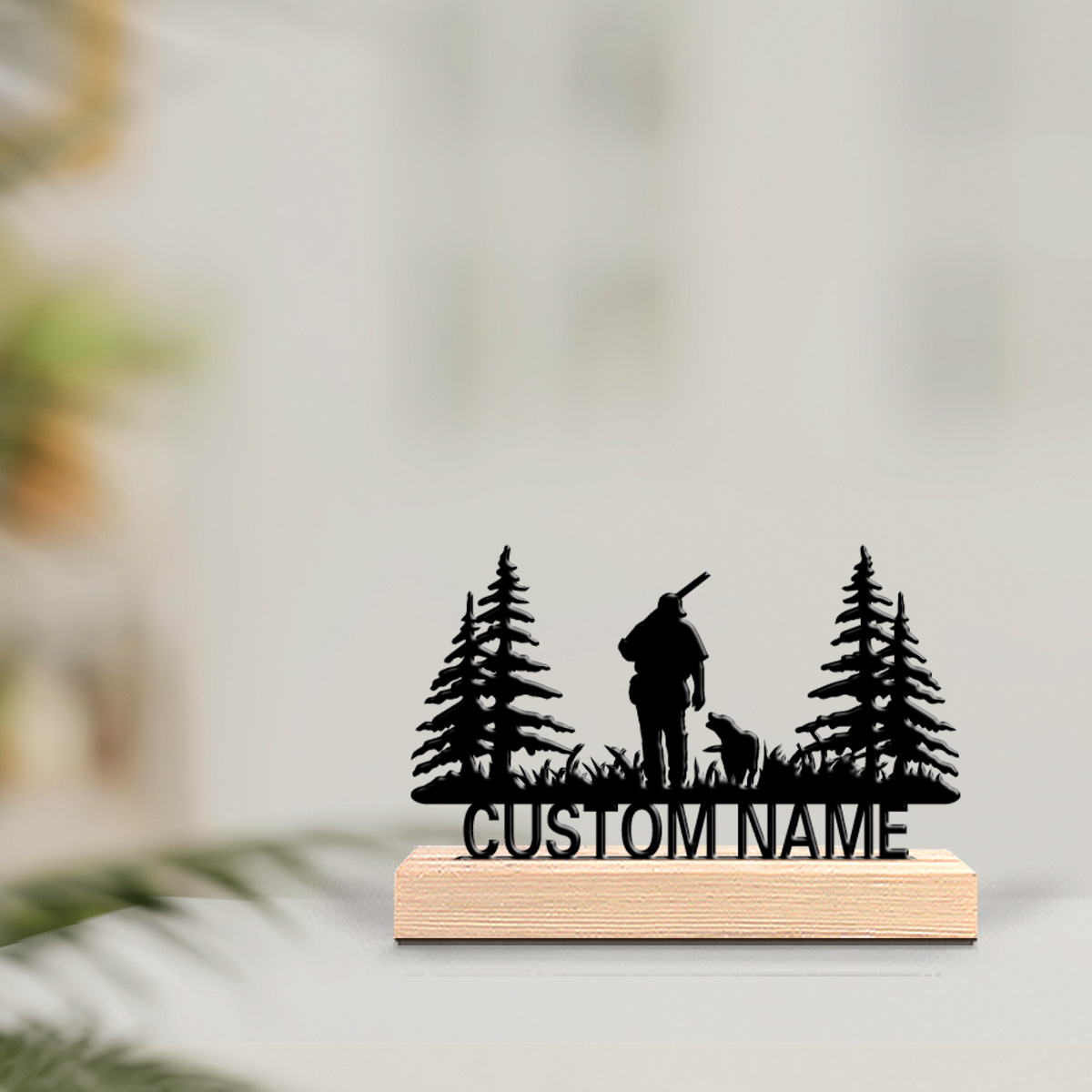 Hunting Outdoor Christmas Decorations - تمثال معدني مخصص للصيادين وكلاب الصيد