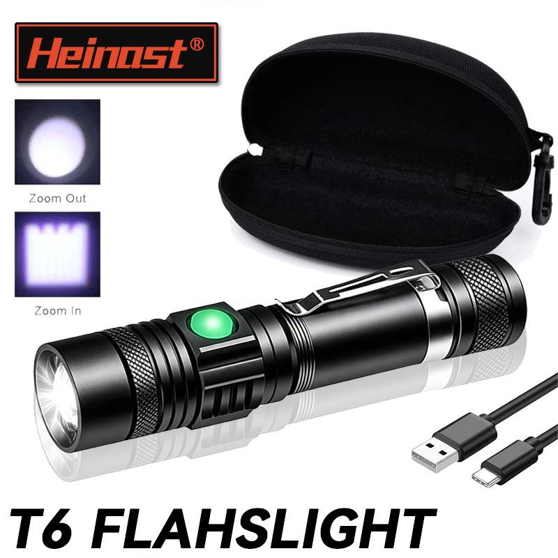 Hunting Outdoor - مصباح يدوي LED قابل لإعادة الشحن