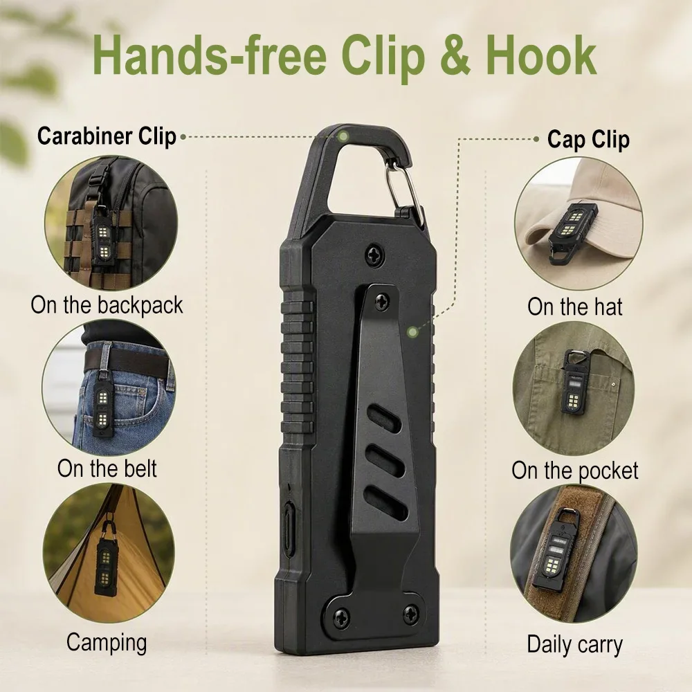 Outdoor Hunting Bike - مصباح يدوي BORUiT Mini EDC قابل