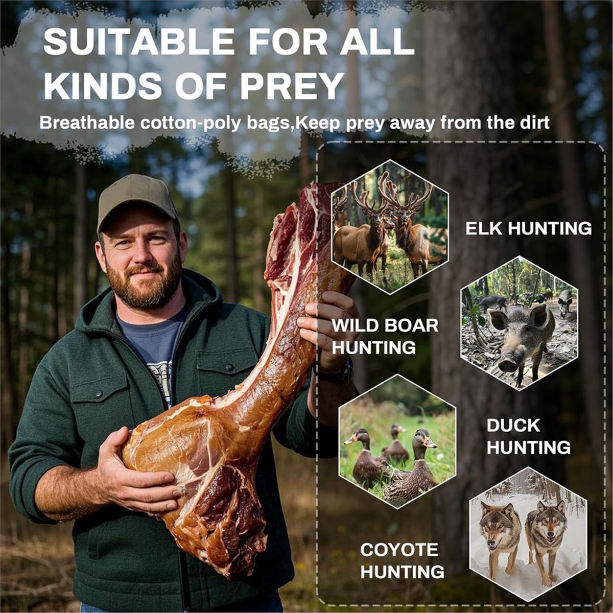 أكياس ألعاب أكياس لحم الصيد، 5 - مراجعة Game Bag Meat Hunting وسعره