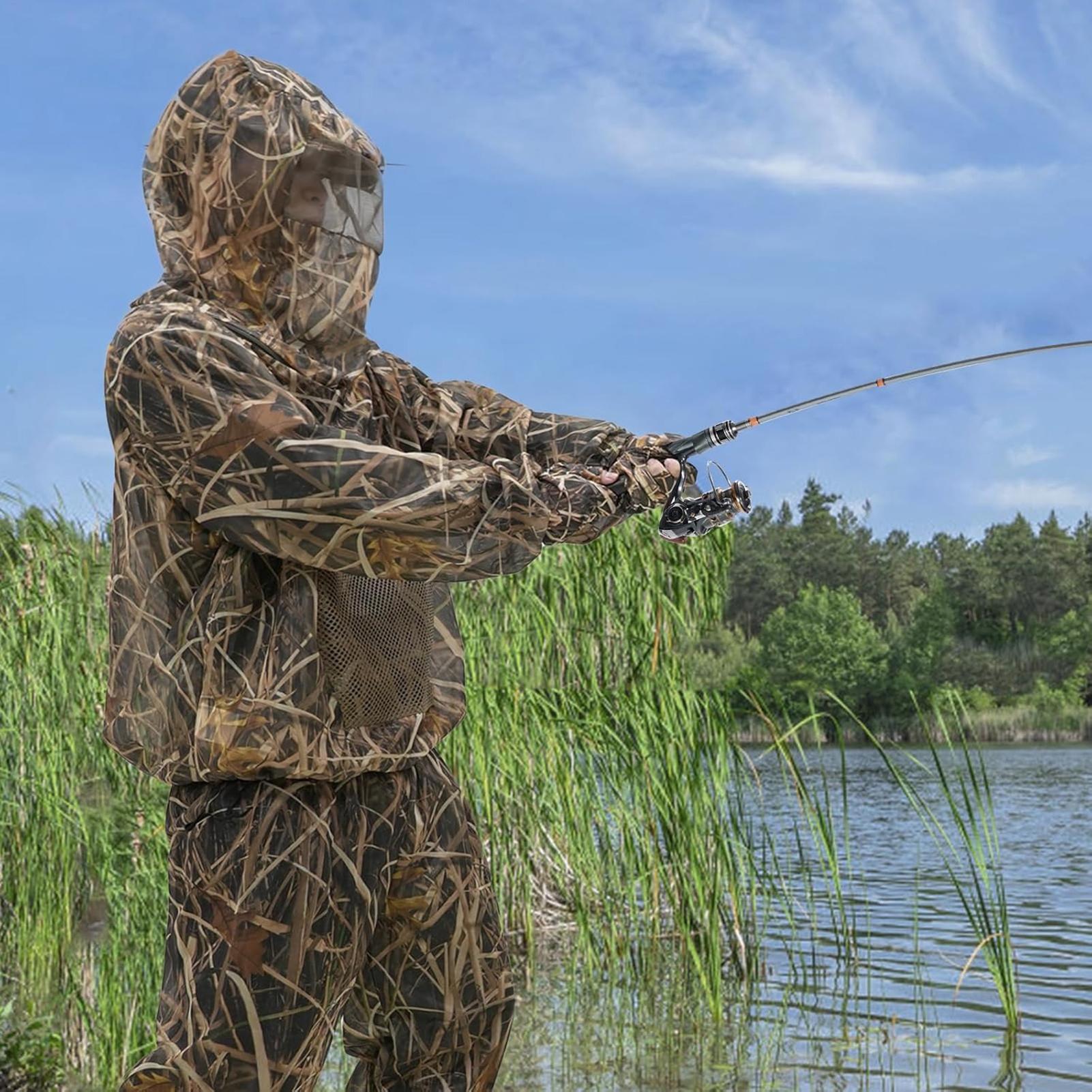 بدلة صيد مقاومة للحشرات مع غطا - مراجعة Outdoor Hunting Outfit وسعره